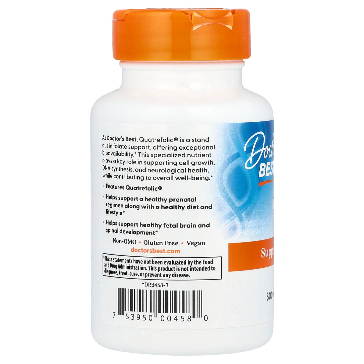 Active Methyl Folate with Quatrefolic, 800 mcg, Doctor's Best, 60 capsule