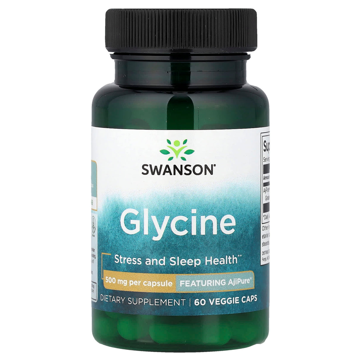 AjiPure Glycine (Pharmaceutical Grade), 500mg, Swanson, 60 capsule SWU509