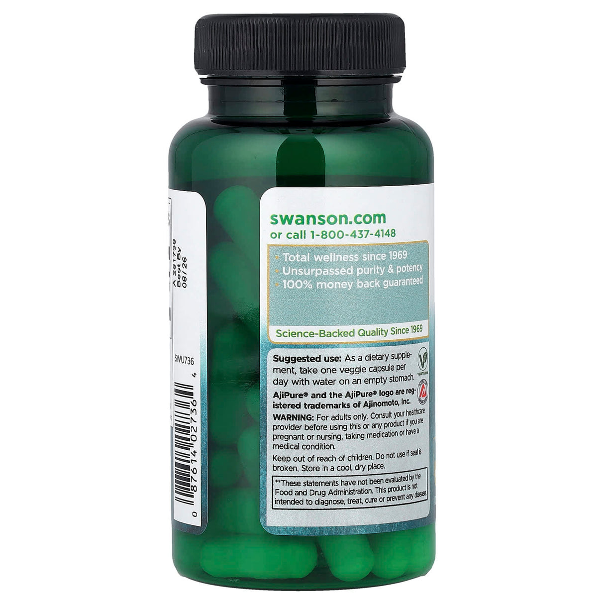 AjiPure Taurine (Pharmaceutical Grade) 1000mg, Swanson, 60 capsule SWU736
