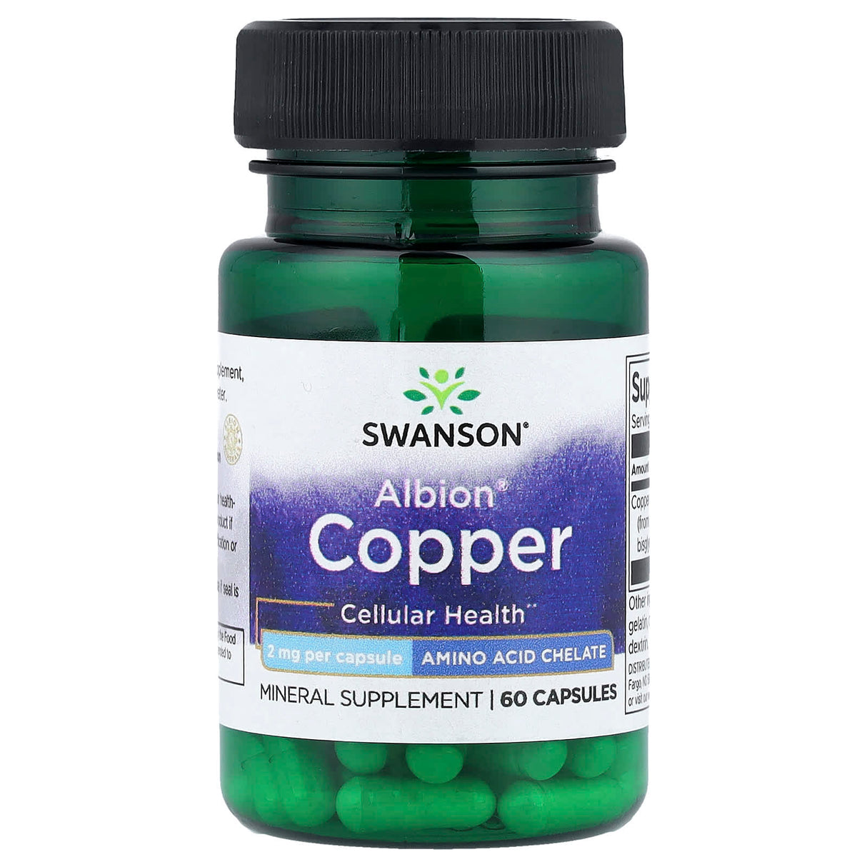 Albion Chelated Copper (Cupru), 2mg, Swanson, 60 capsule SWU468