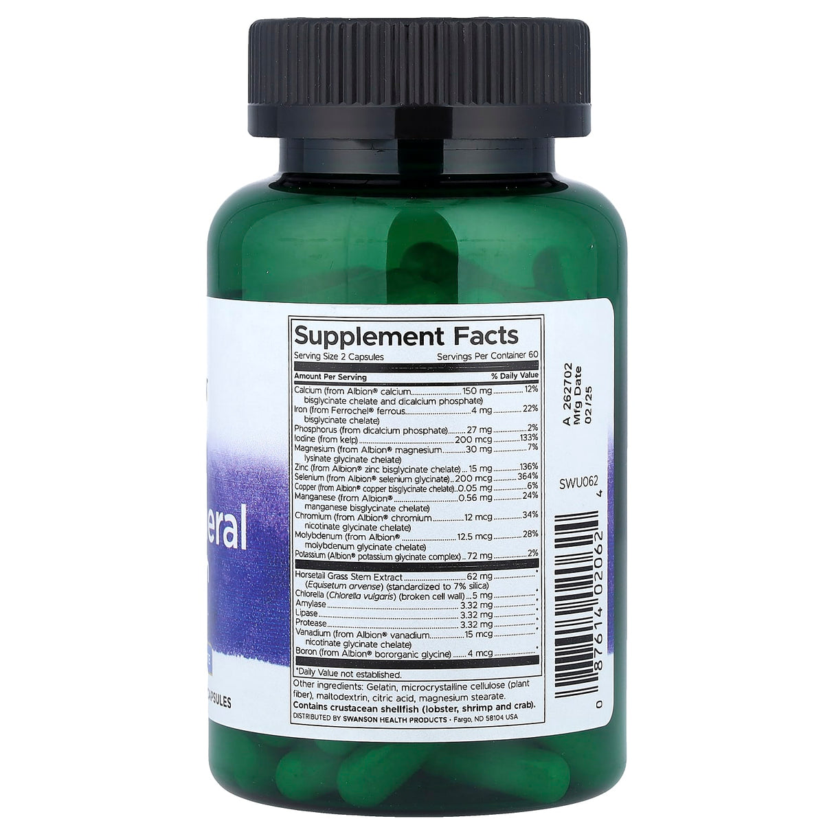 Albion Chelated Multi-Mineral With Iron, Swanson, 120 capsule SWU062