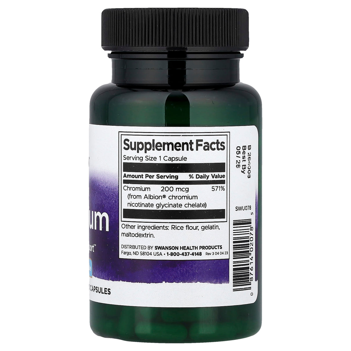Albion Chromium Glycinate, 200 mcg, Swanson, 180 capsule SWU078