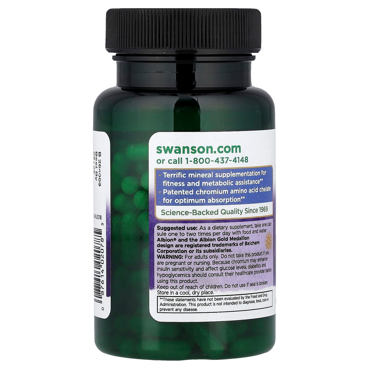 Albion Chromium Glycinate, 200 mcg, Swanson, 180 capsule SWU078