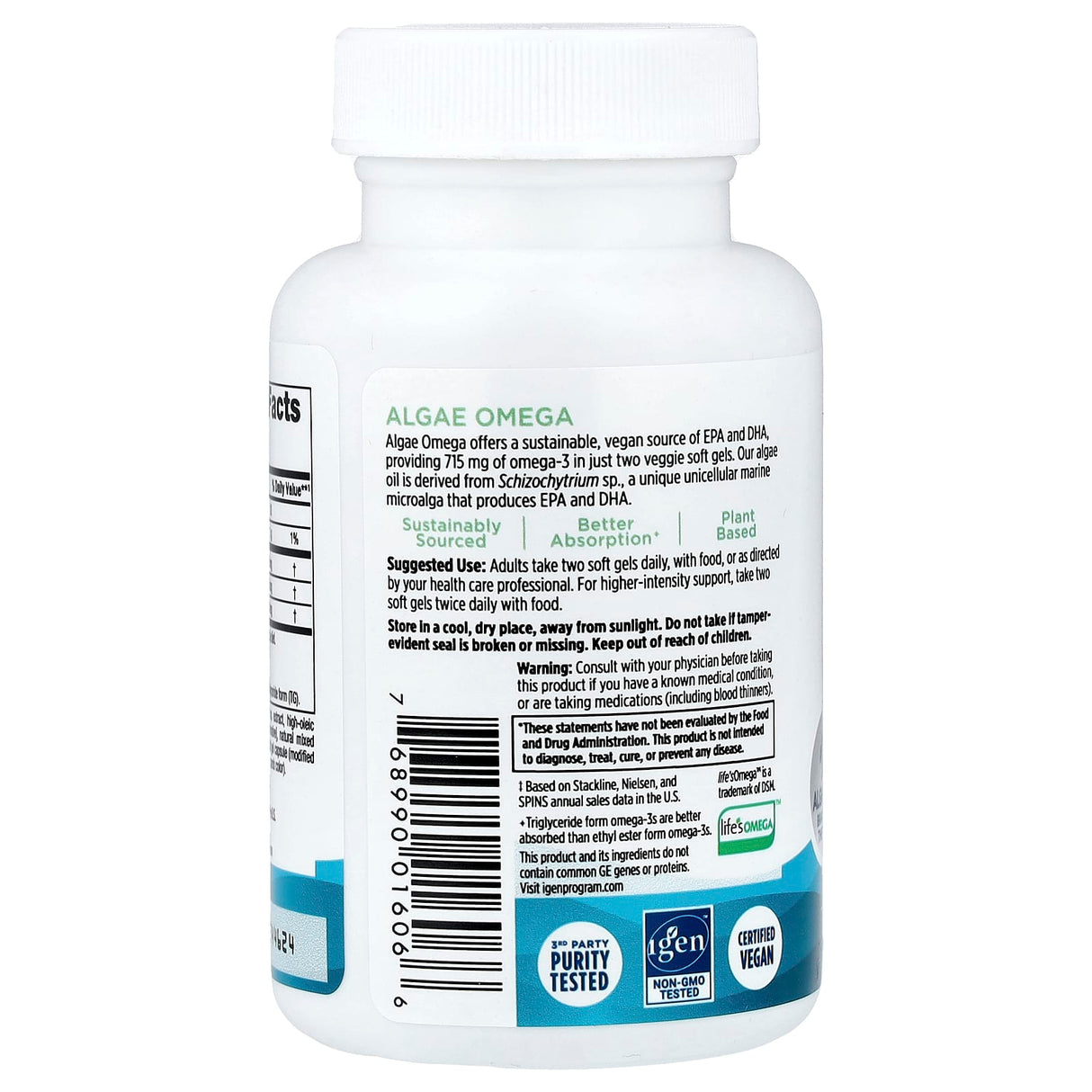 Algae Omega-3 Vegan, Nordic Naturals, 60 softgels