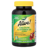 Alive! Calcium & Vitamin D3 Gummy, Nature's Way, 60 jeleuri