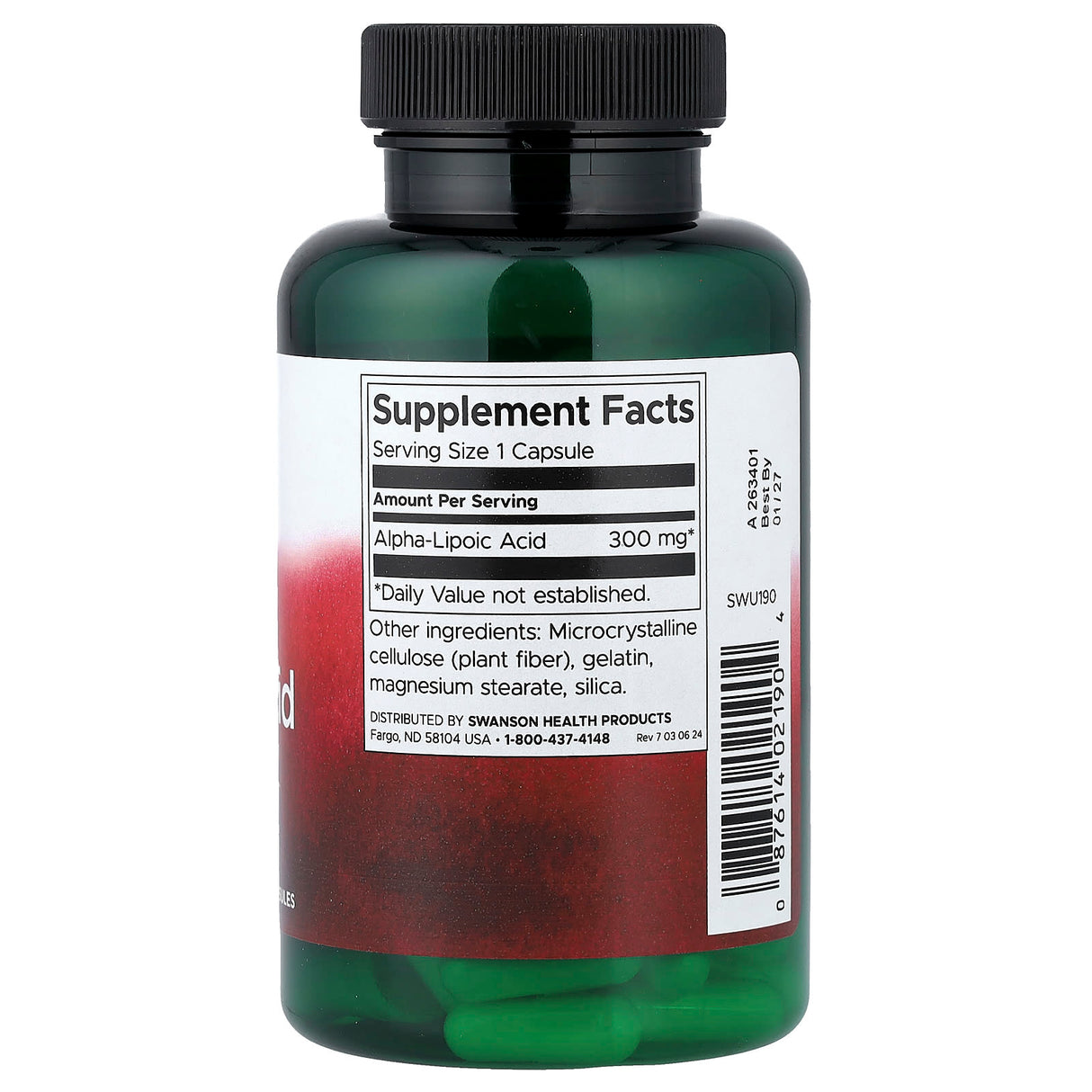 Alpha Lipoic Acid (ALA), 300mg, Swanson, 120 capsule SWU190