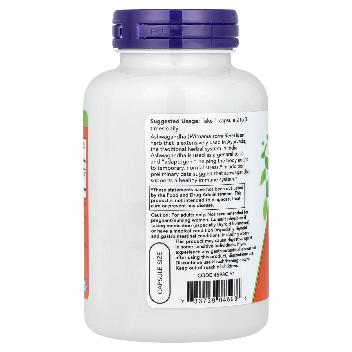 Ashwagandha Extract, 450mg, Now Foods, 180 capsule