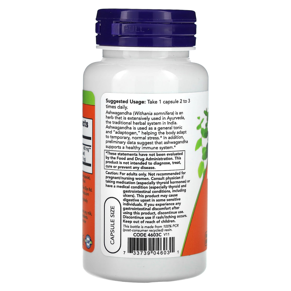 Ashwagandha Extract, 450mg, Now Foods, 90 capsule
