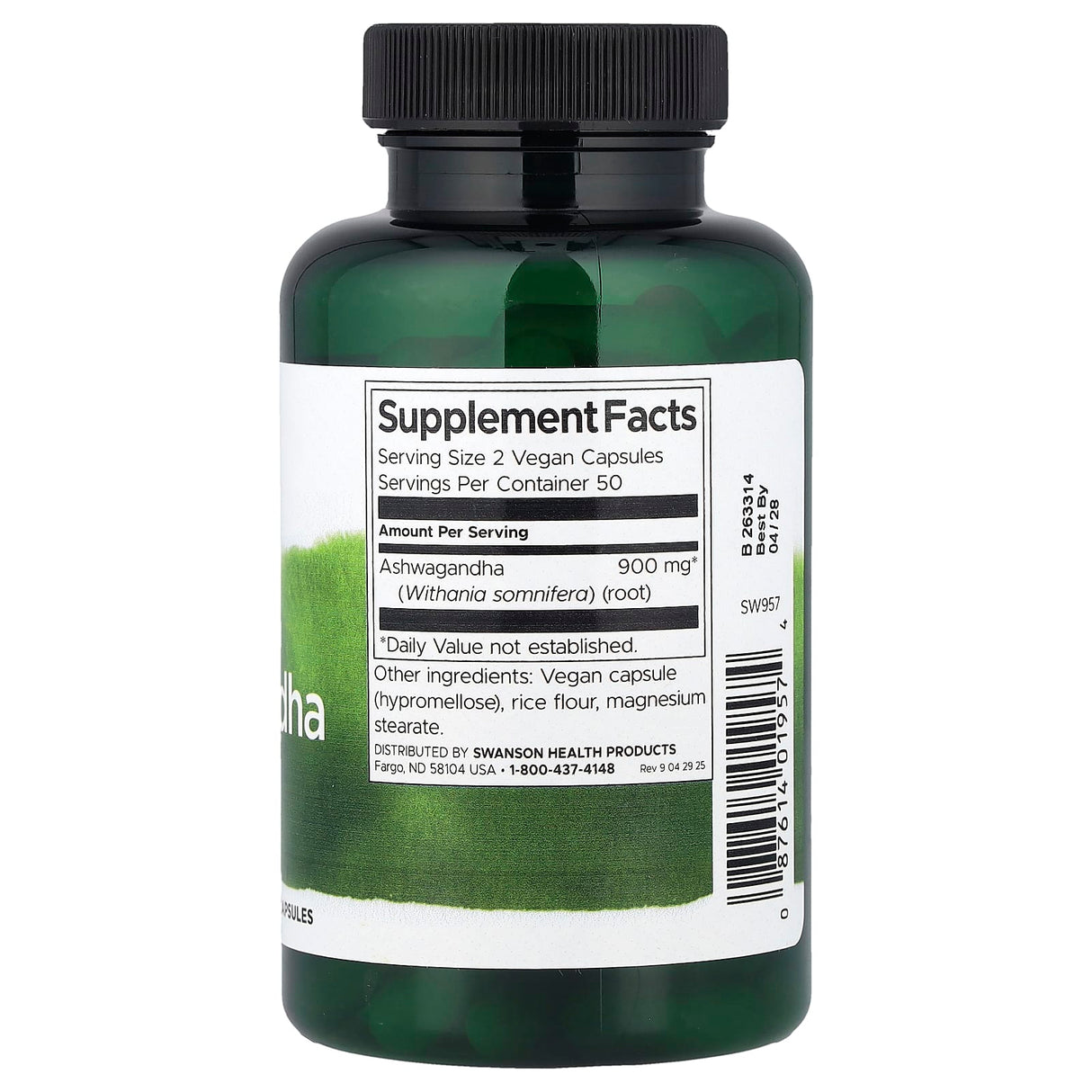 Ashwagandha Root, 450mg, Swanson, 100 capsule SW957