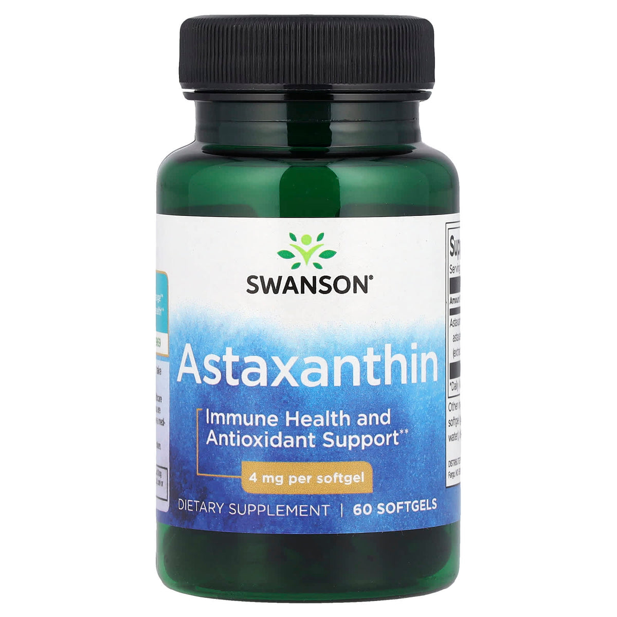 Astaxanthin (Astaxantina); 4 mg; Swanson; 60 softgels SWU730 – Provitamine