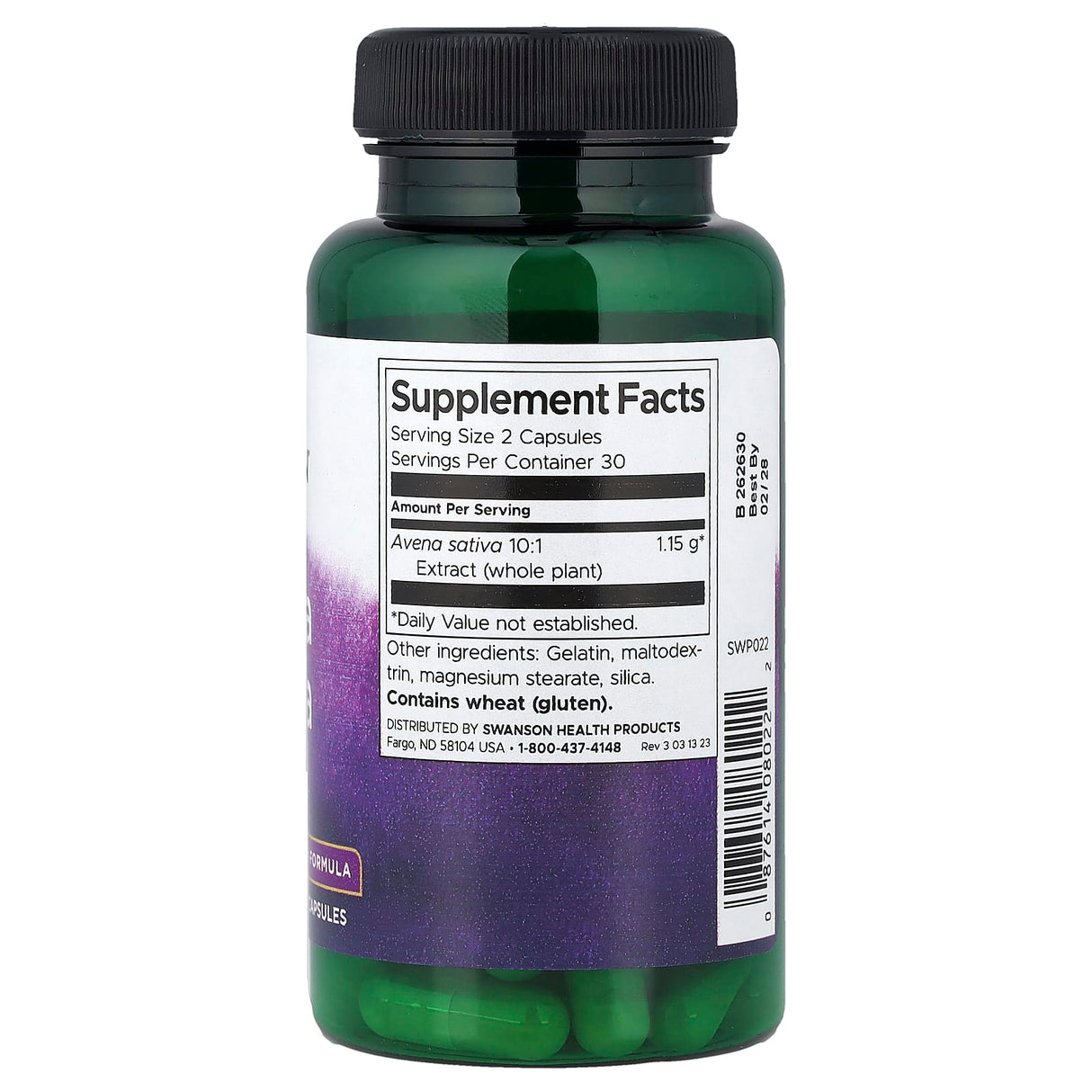 Avena Sativa Extract, 575 mg, Swanson, 60 capsule SWP022