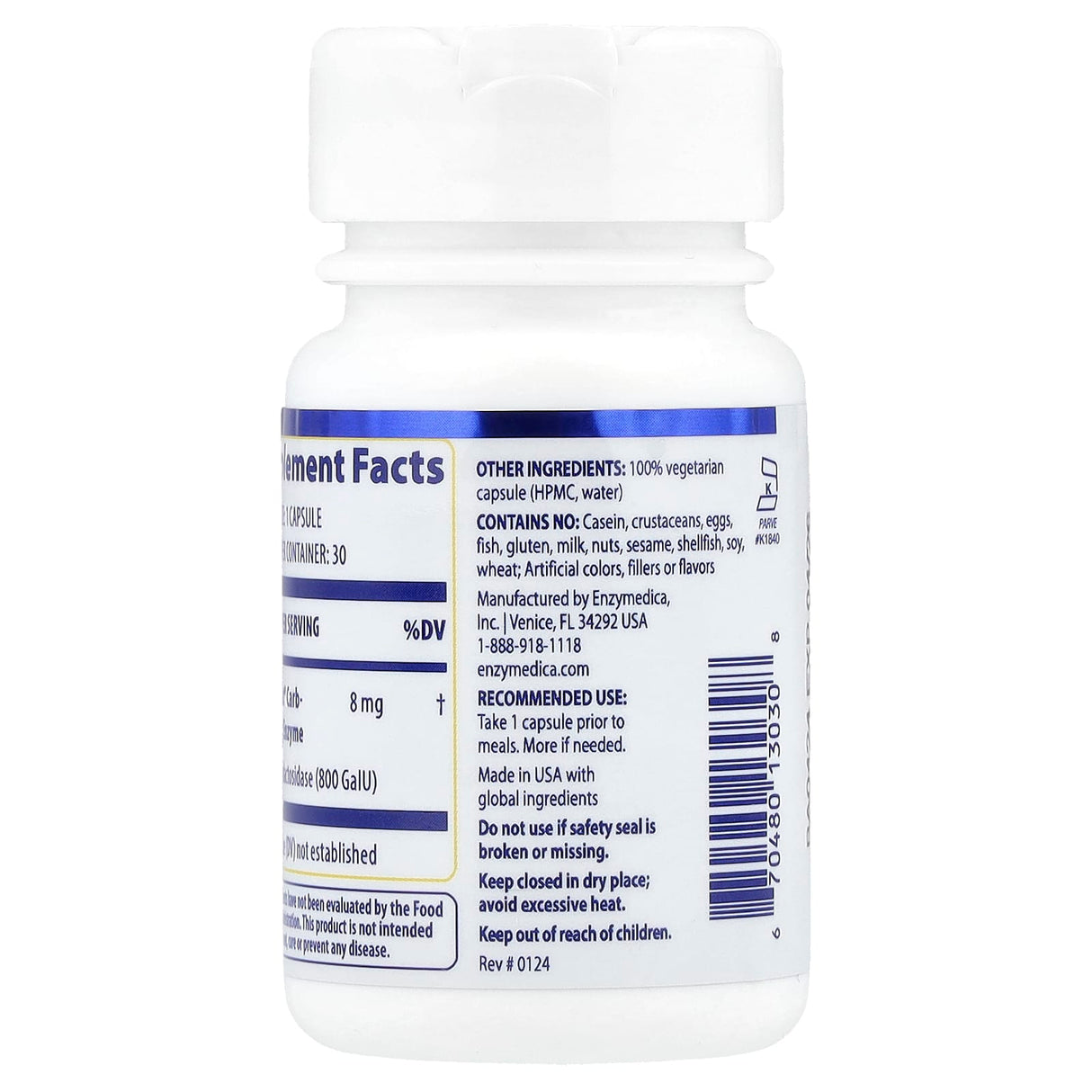 BeanAssist (Balonare și Disconfort), Enzymedica, 30 capsule