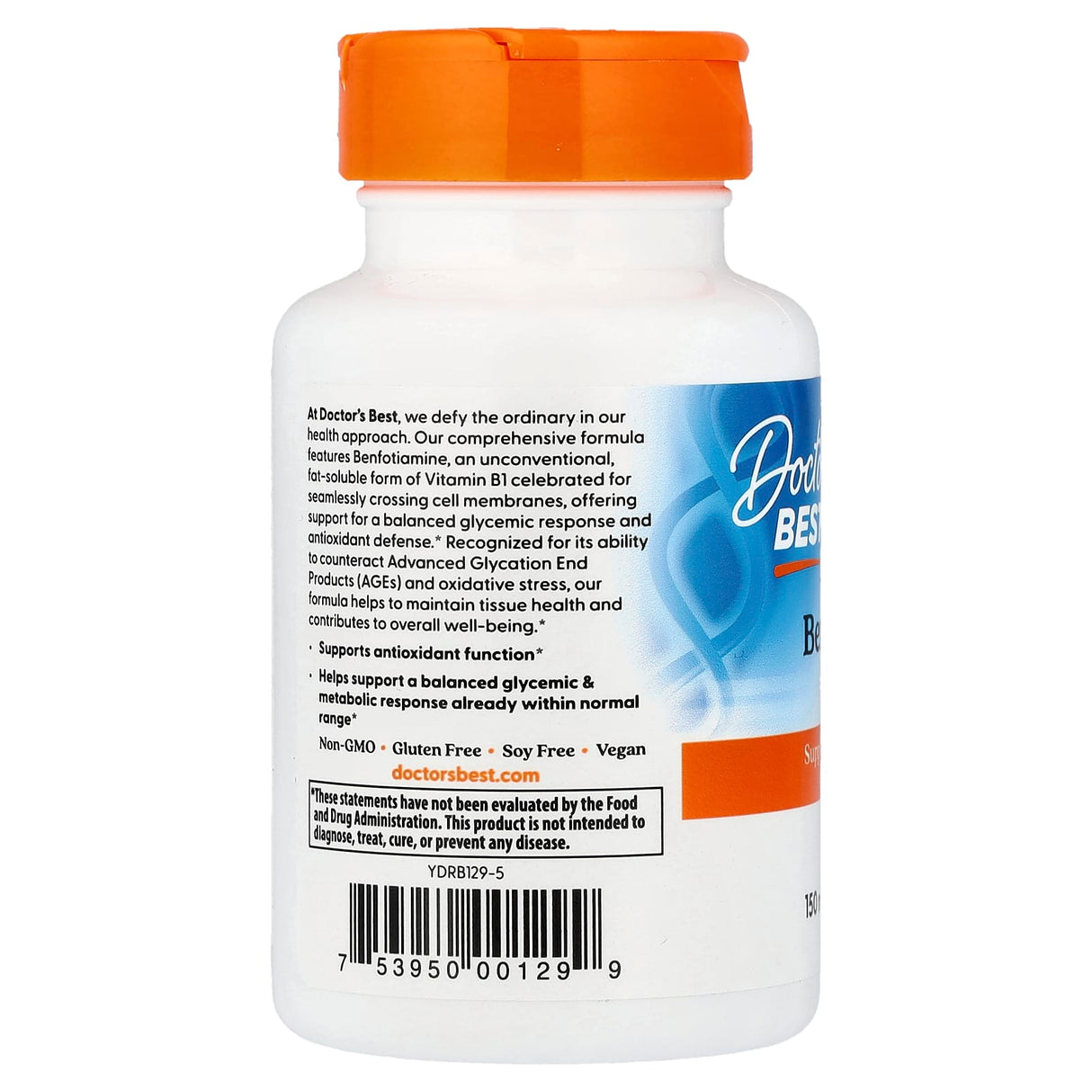 Benfotiamine 150 with BenfoPure™, 150 mg, Doctor's Best, 120 capsule