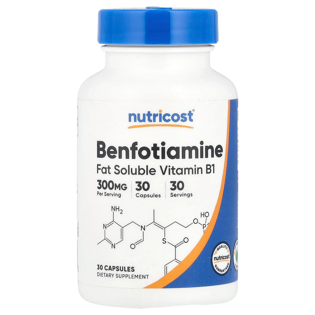 Benfotiamine (Fat Soluble Vitamin B1), 300 mg, Nutricost, 30 capsule