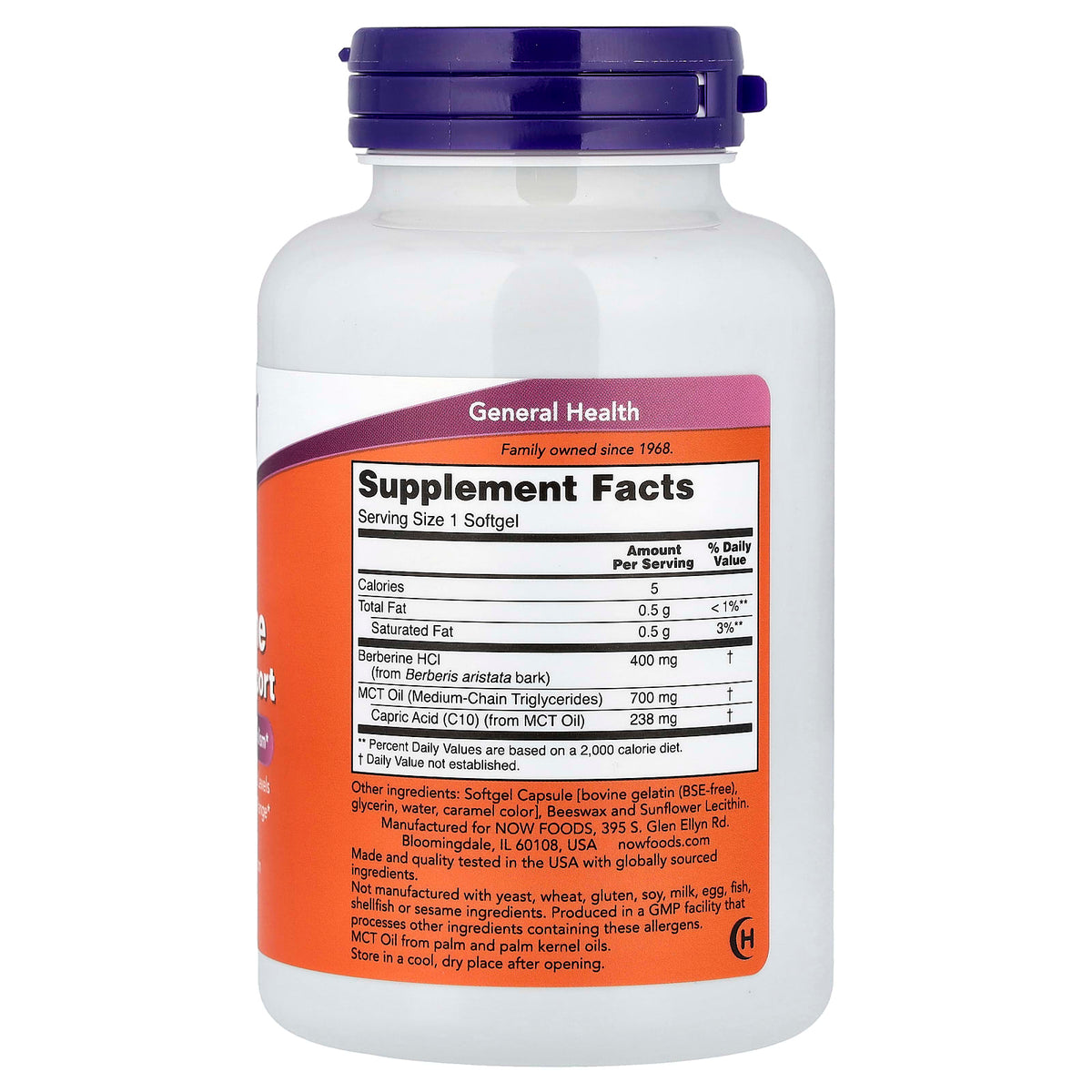 Berberine Glucose Support, Now Foods, 90 softgels