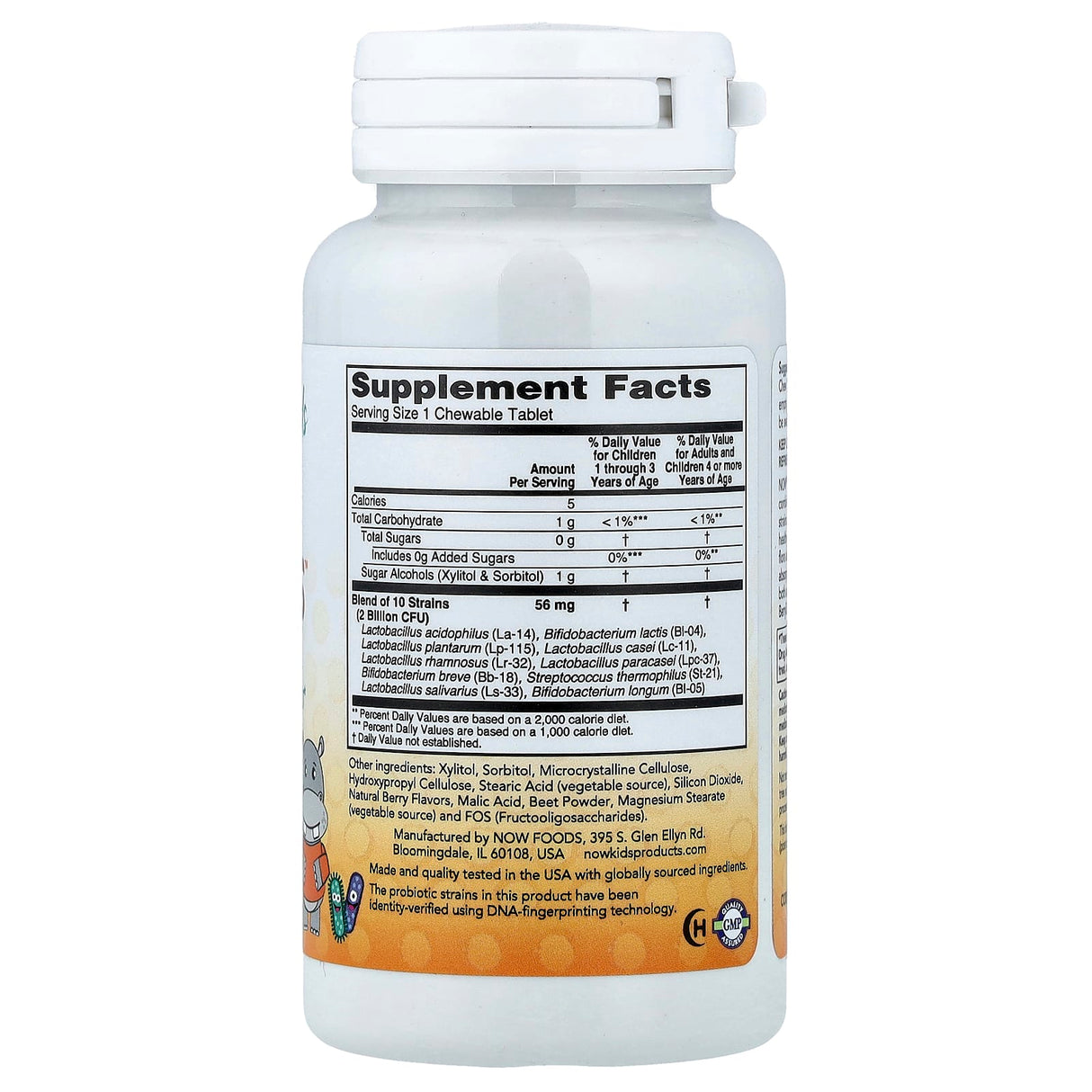 Berry Dophilus Probiotic Kids, 2 Billion CFU, Now Foods, 60 tablete masticabile