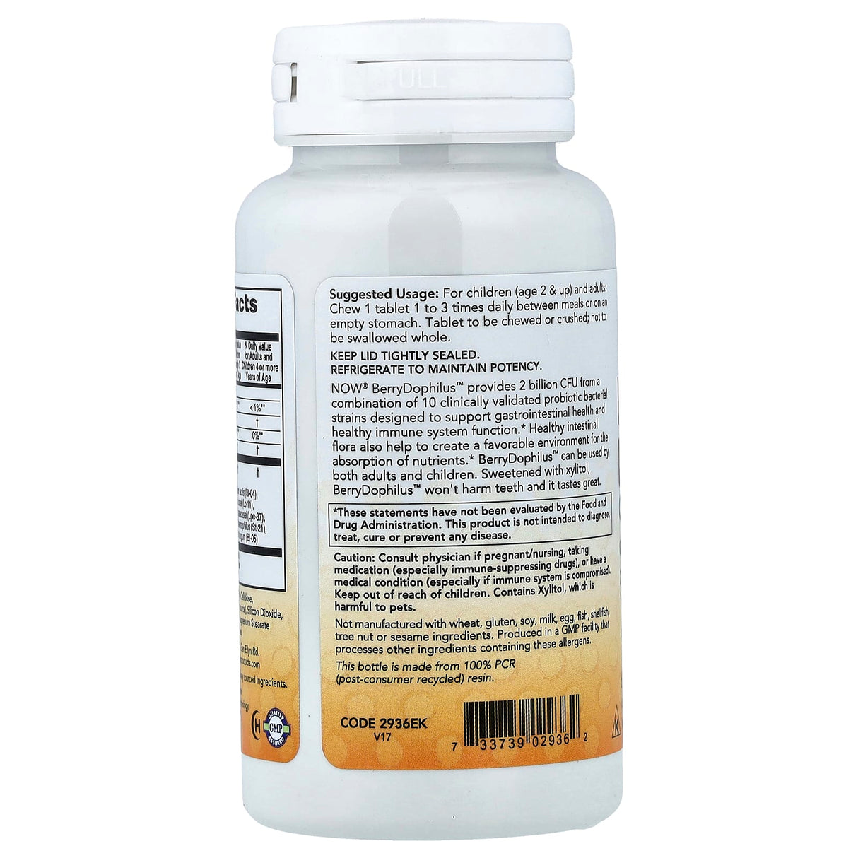 Berry Dophilus Probiotic Kids, 2 Billion CFU, Now Foods, 60 tablete masticabile