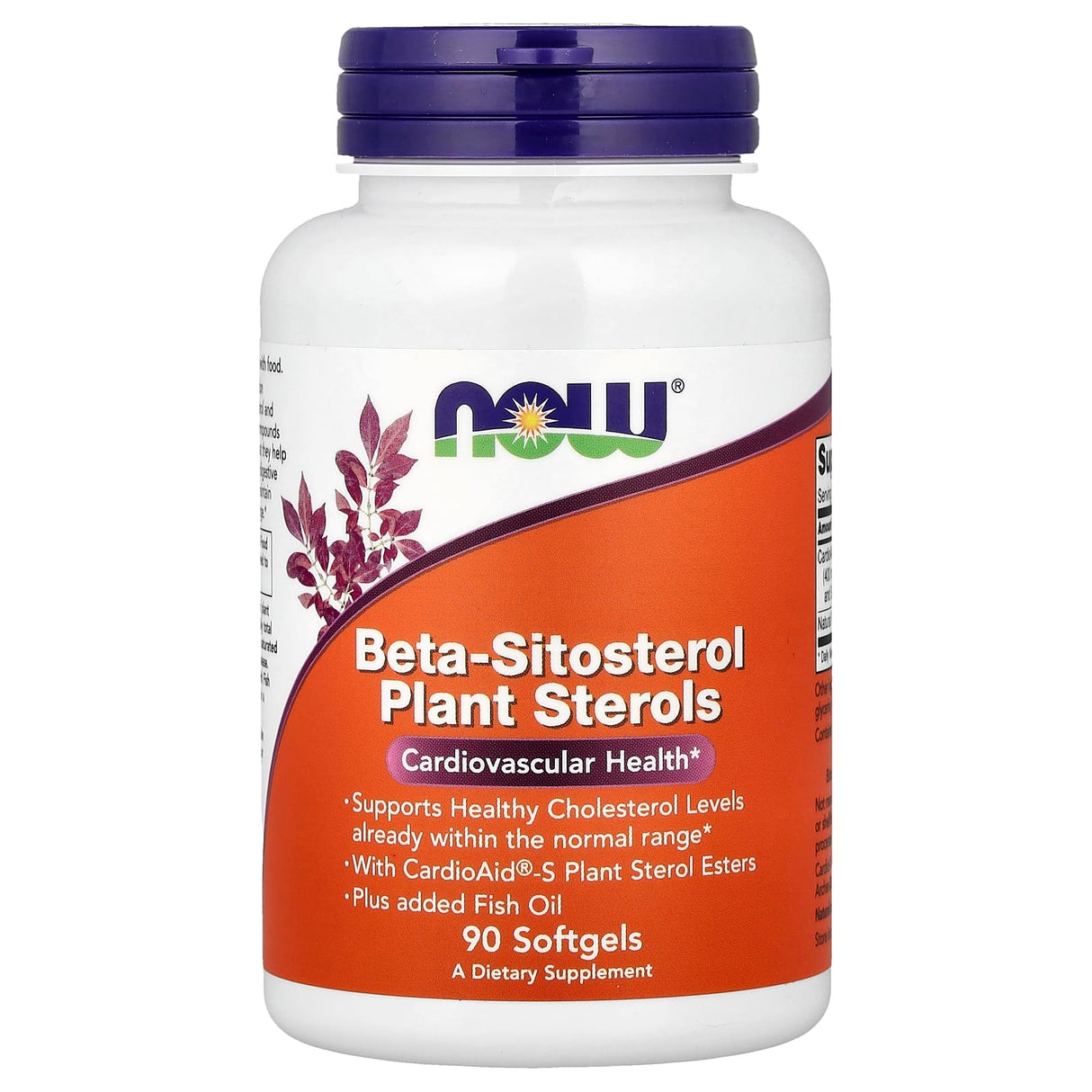 Beta Sitosterol Plant Sterols (Colesterol), Now Foods, 90 softgels