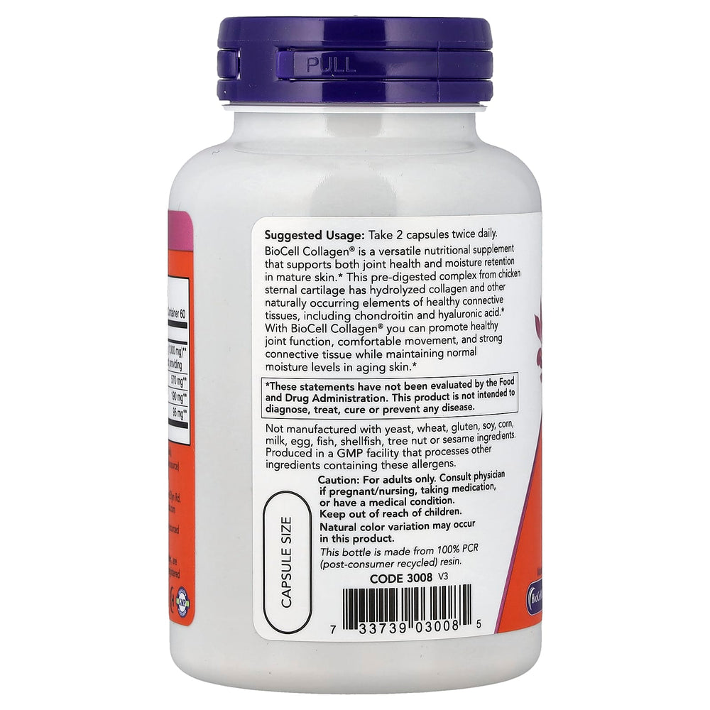 BioCell Collagen, Hydrolyzed Type 2, Now Foods, 120 capsule