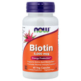 Biotin (Vitamina H sau B7) 5000 mcg, Now Foods, 60 capsule