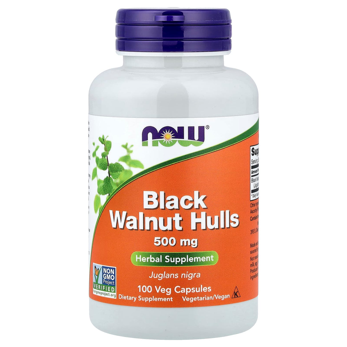 Black Walnut Hulls (Extractul din Coajă de Nucă Neagră), 500mg, Now Foods, 100 capsule
