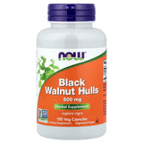 Black Walnut Hulls (Extractul din Coajă de Nucă Neagră), 500mg, Now Foods, 100 capsule