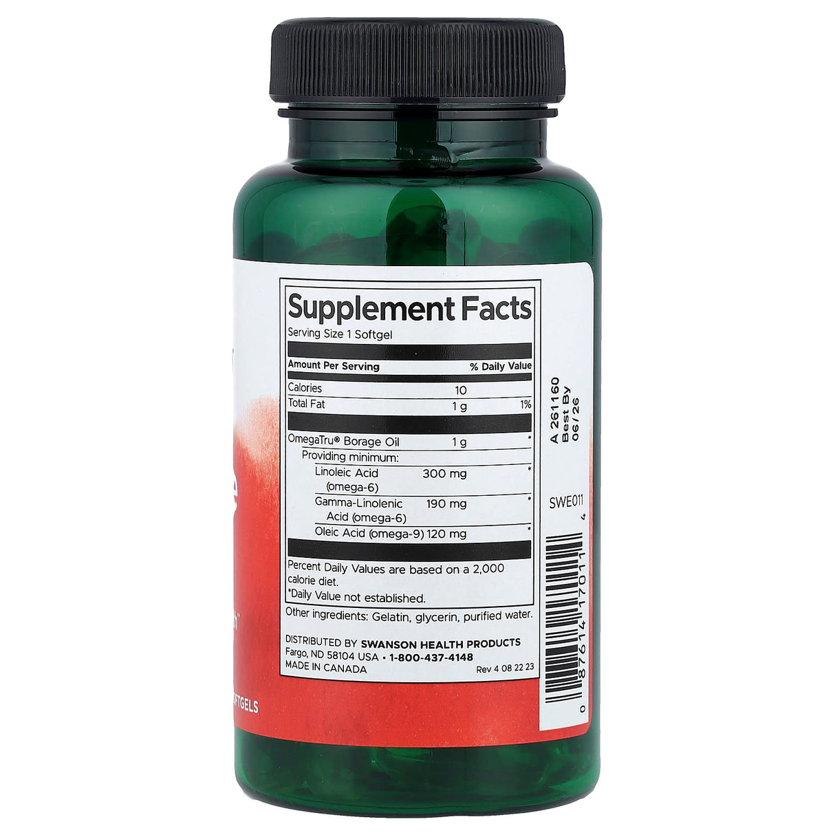 Borage Oil (Limba Mielului), 1000 mg, Swanson, 60 softgels SWE011