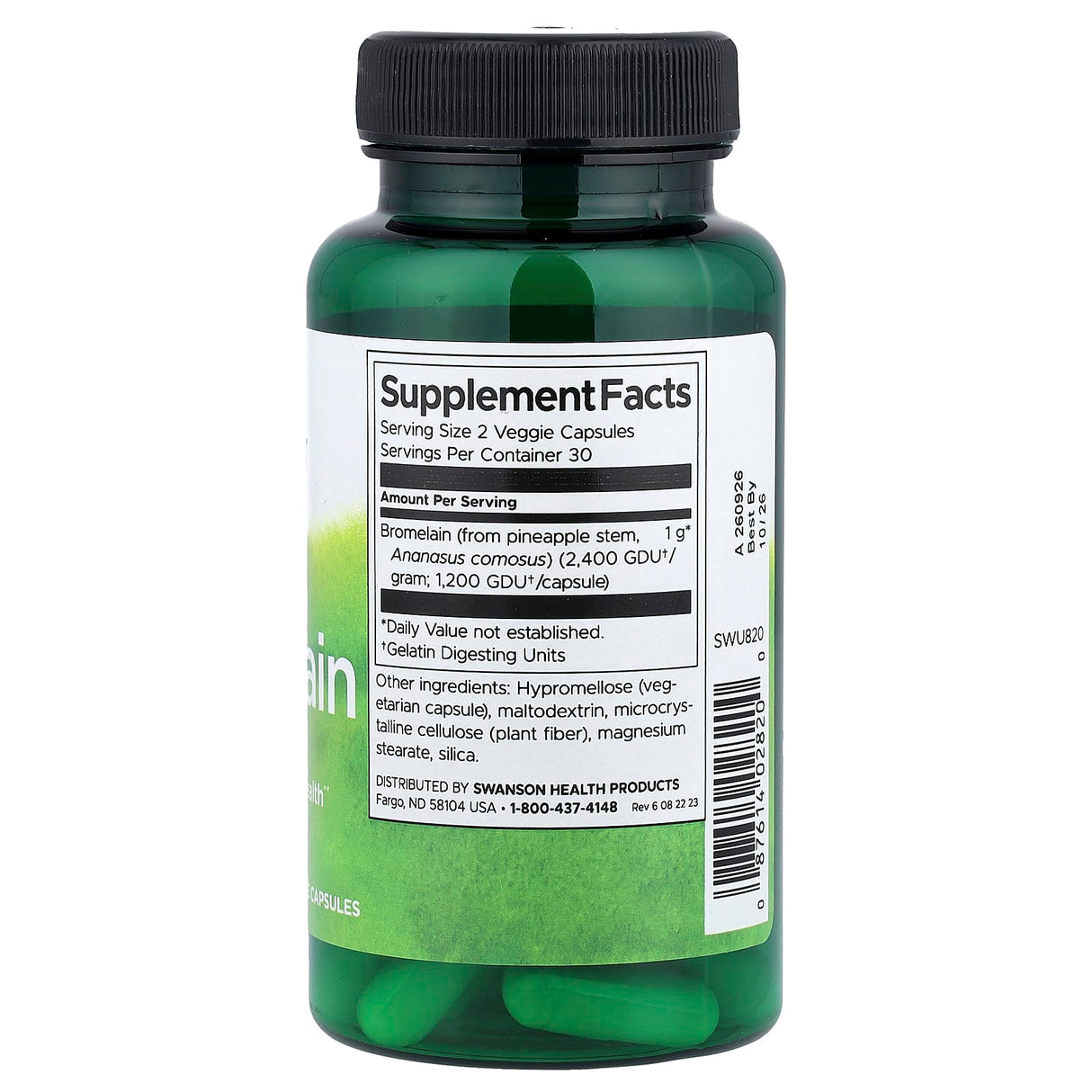Bromelain (Enzime Naturale) 1200 GDU, Swanson, 60 capsule, SWU820