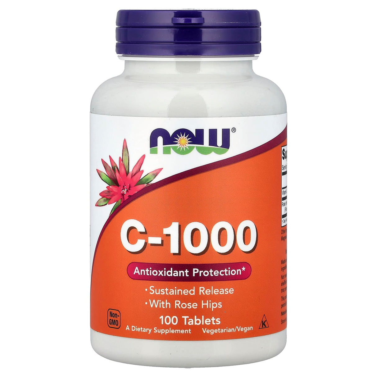 C-1000 Vitamina C Sustained Release (Eliberare Prelungita), Now Foods, 100 tablete