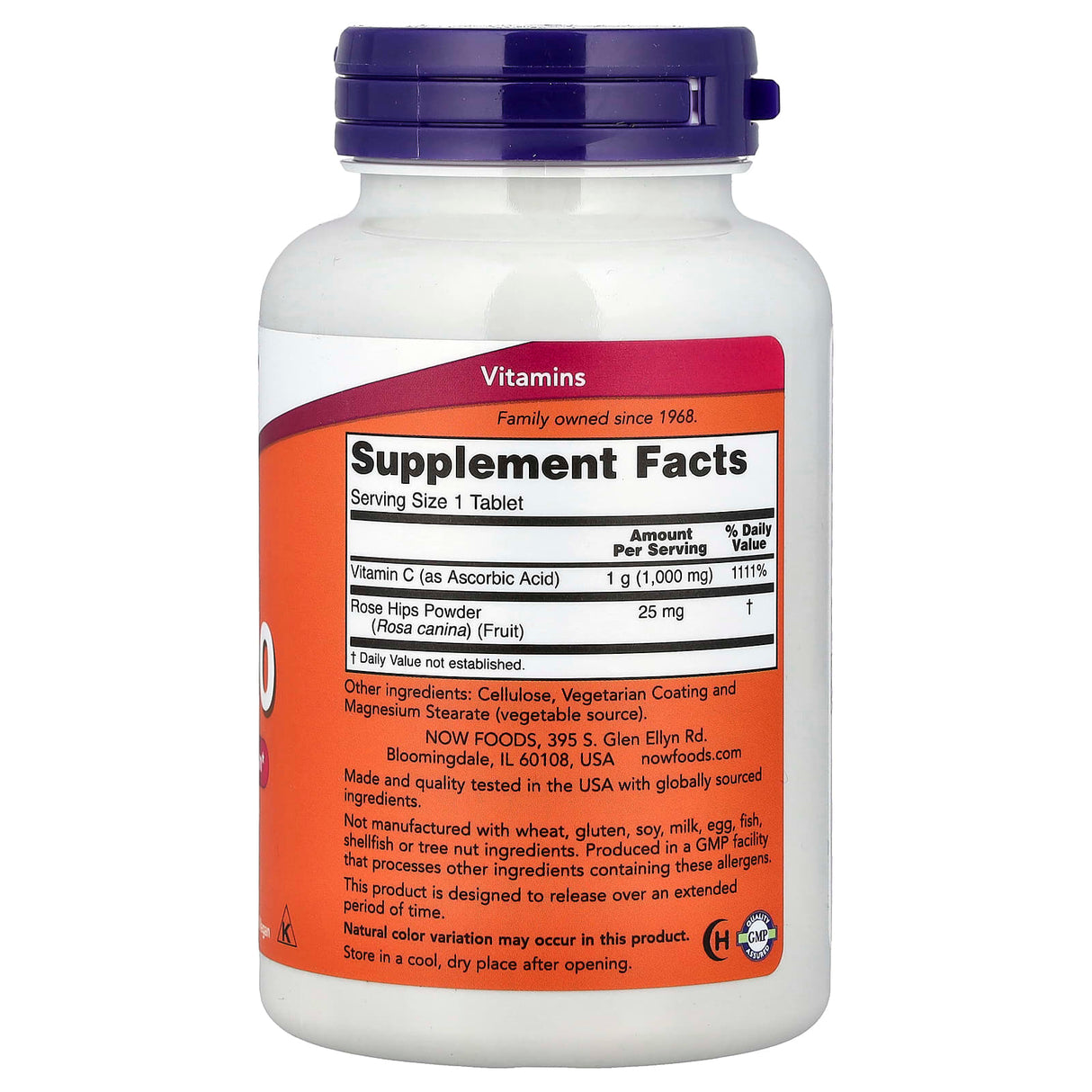 C-1000 Vitamina C Sustained Release (Eliberare Prelungita), Now Foods, 100 tablete