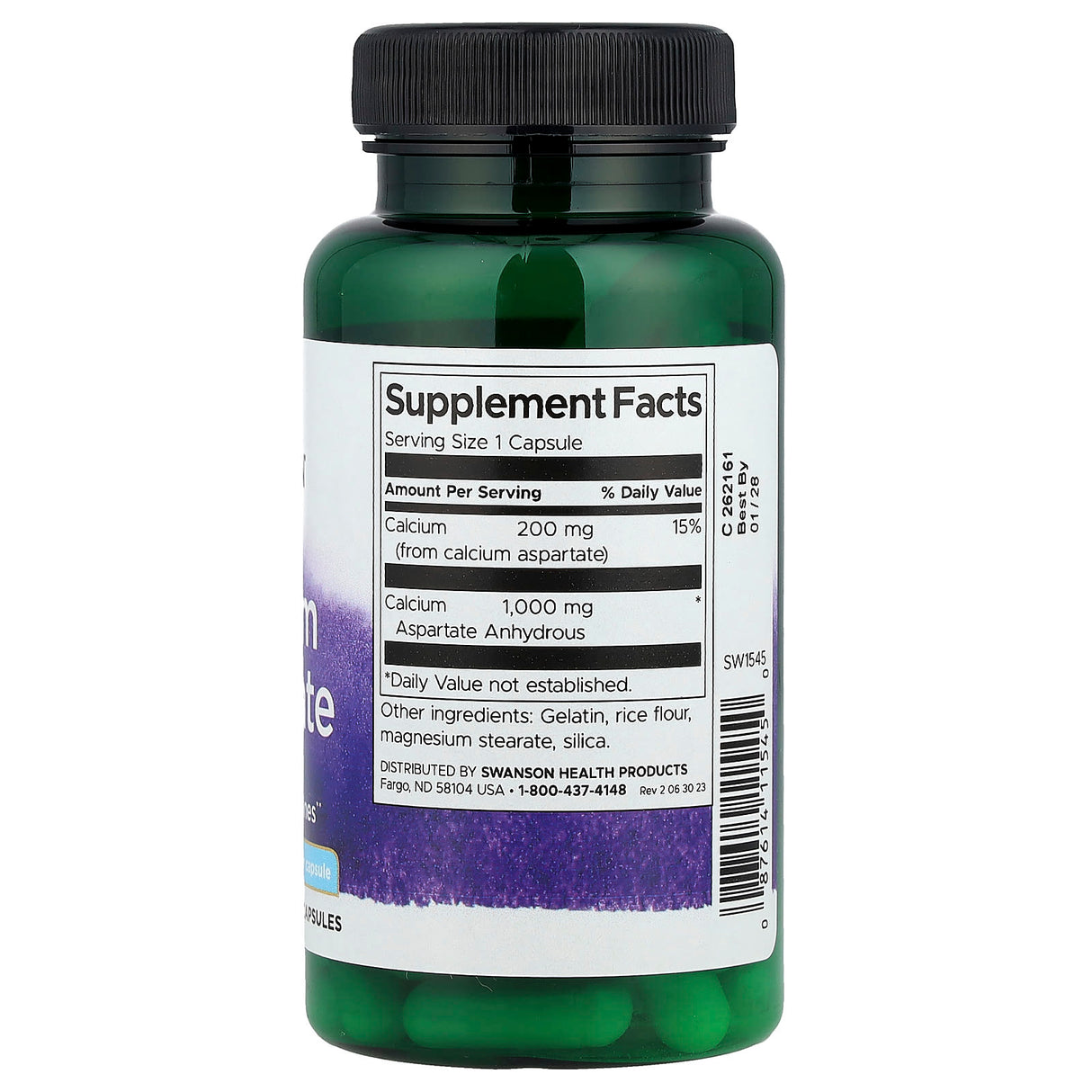 Calcium Aspartate, 200 mg, Swanson, 60 capsule SW1545