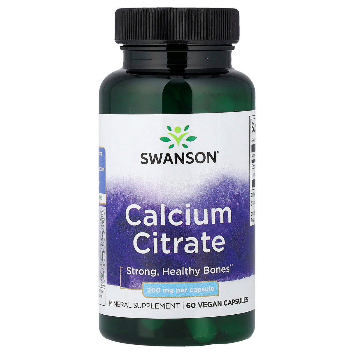 Calcium Citrate, 200 mg, Swanson, 60 capsule SW1188