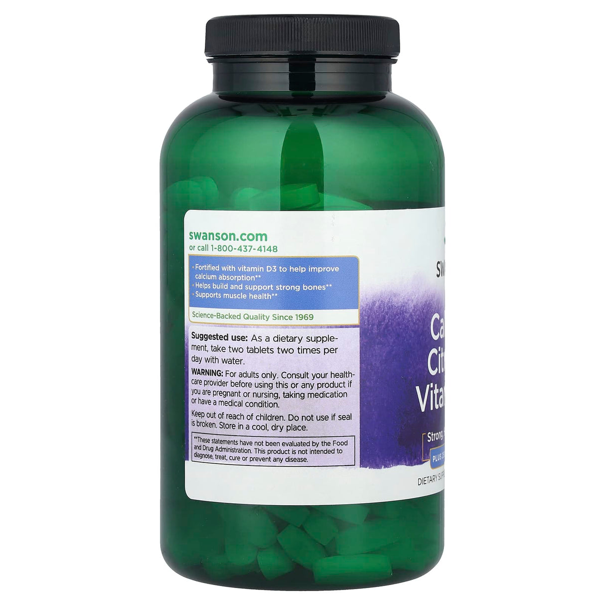 Calcium Citrate & Vitamin D, Swanson, 250 tablete SW810