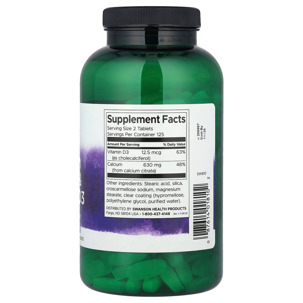 Calcium Citrate & Vitamin D, Swanson, 250 tablete SW810