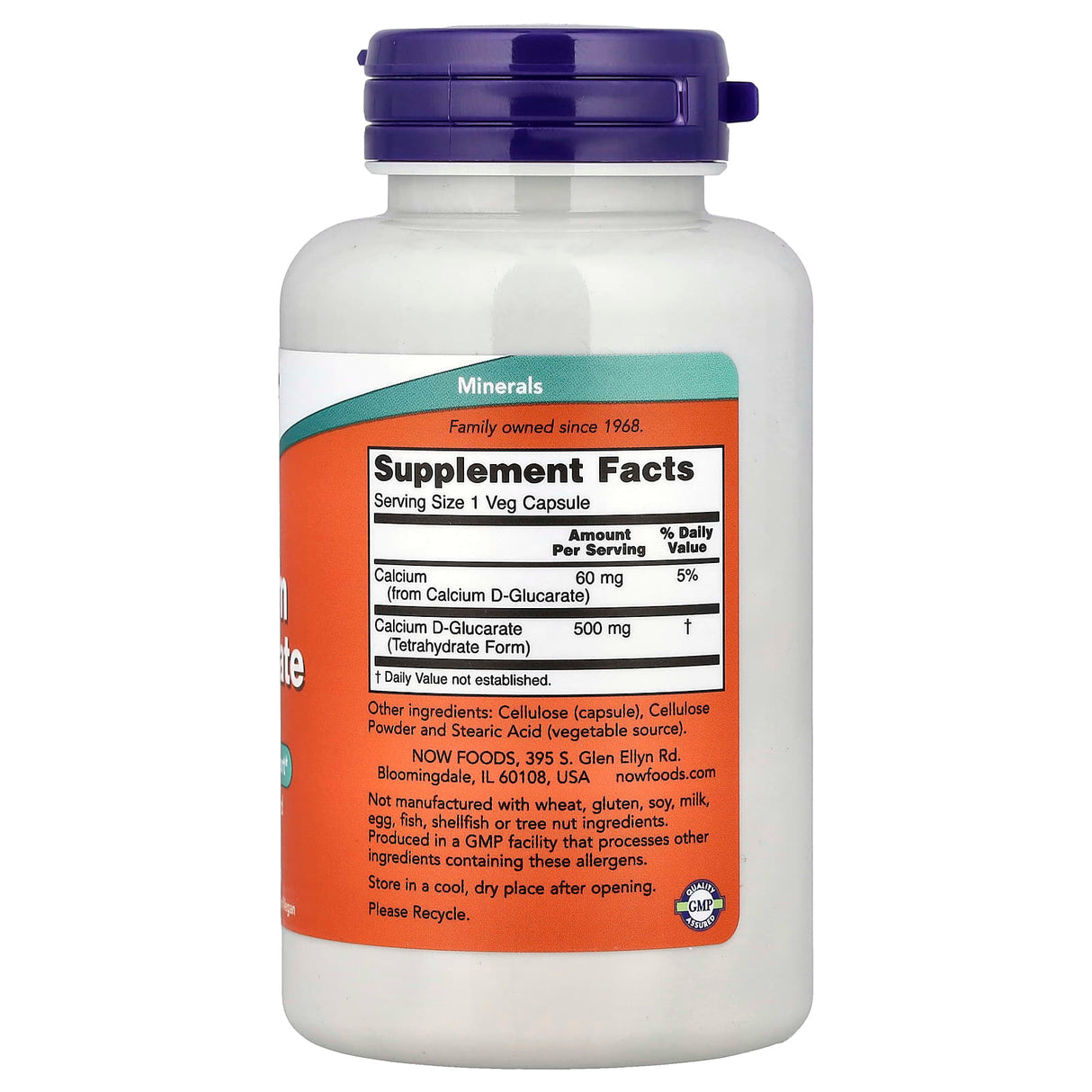 Calcium D-Glucarate, 500mg, Now Foods, 90 capsule