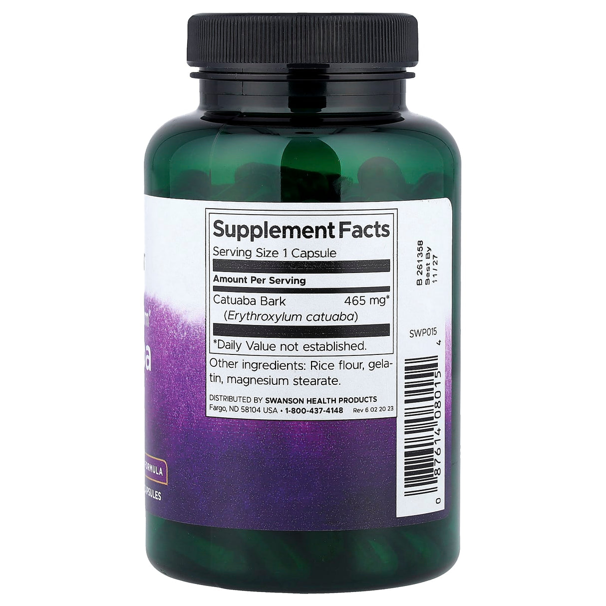 Catuaba Bark (Afrodisiac) Swanson, 120 capsule SWP015