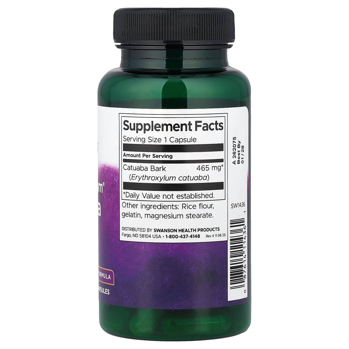 Catuaba Bark (Afrodisiac) Swanson, 60 capsule SW1436