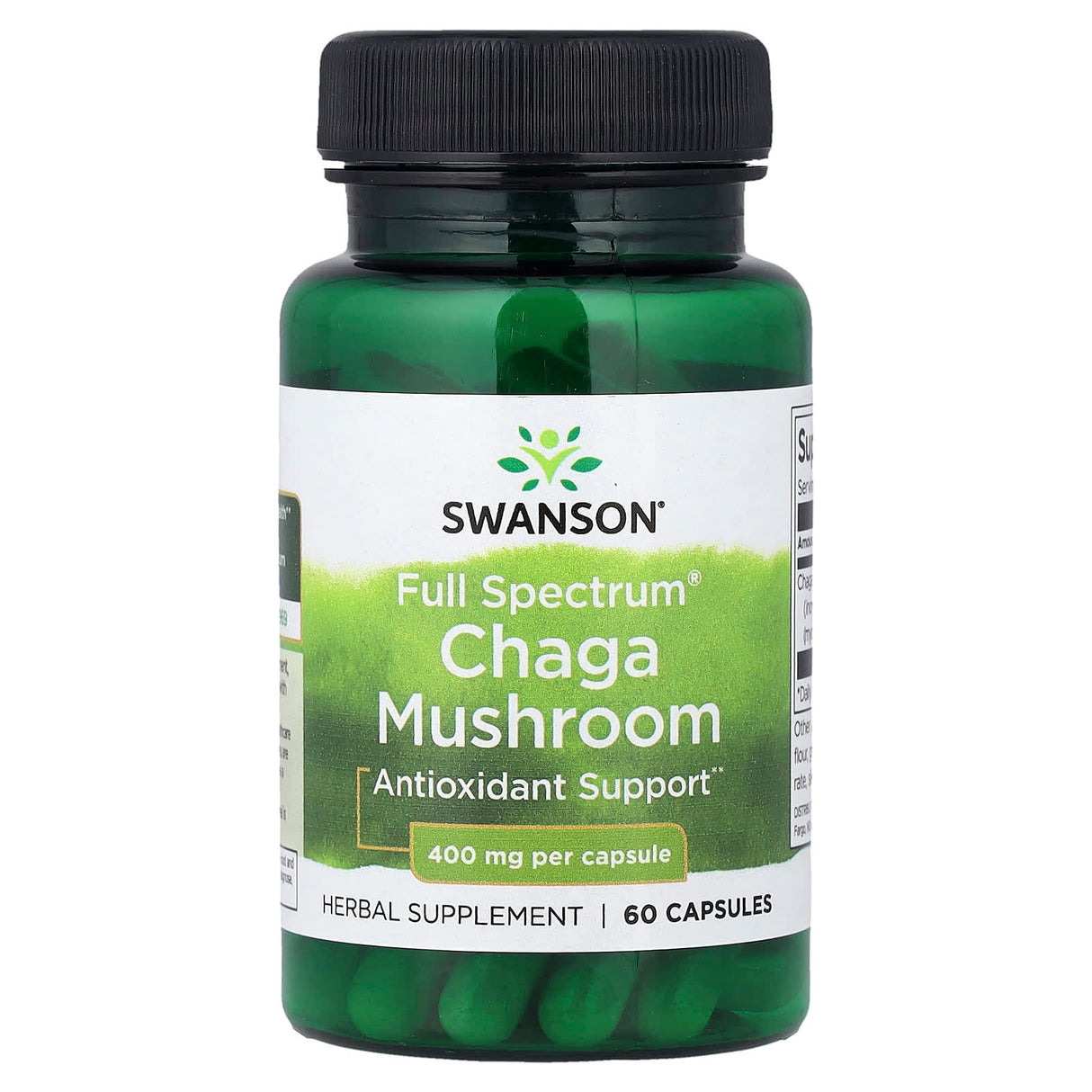 Chaga Mushroom (Inonotus Obliquus), 400mg, Swanson, 60 capsule SW1385