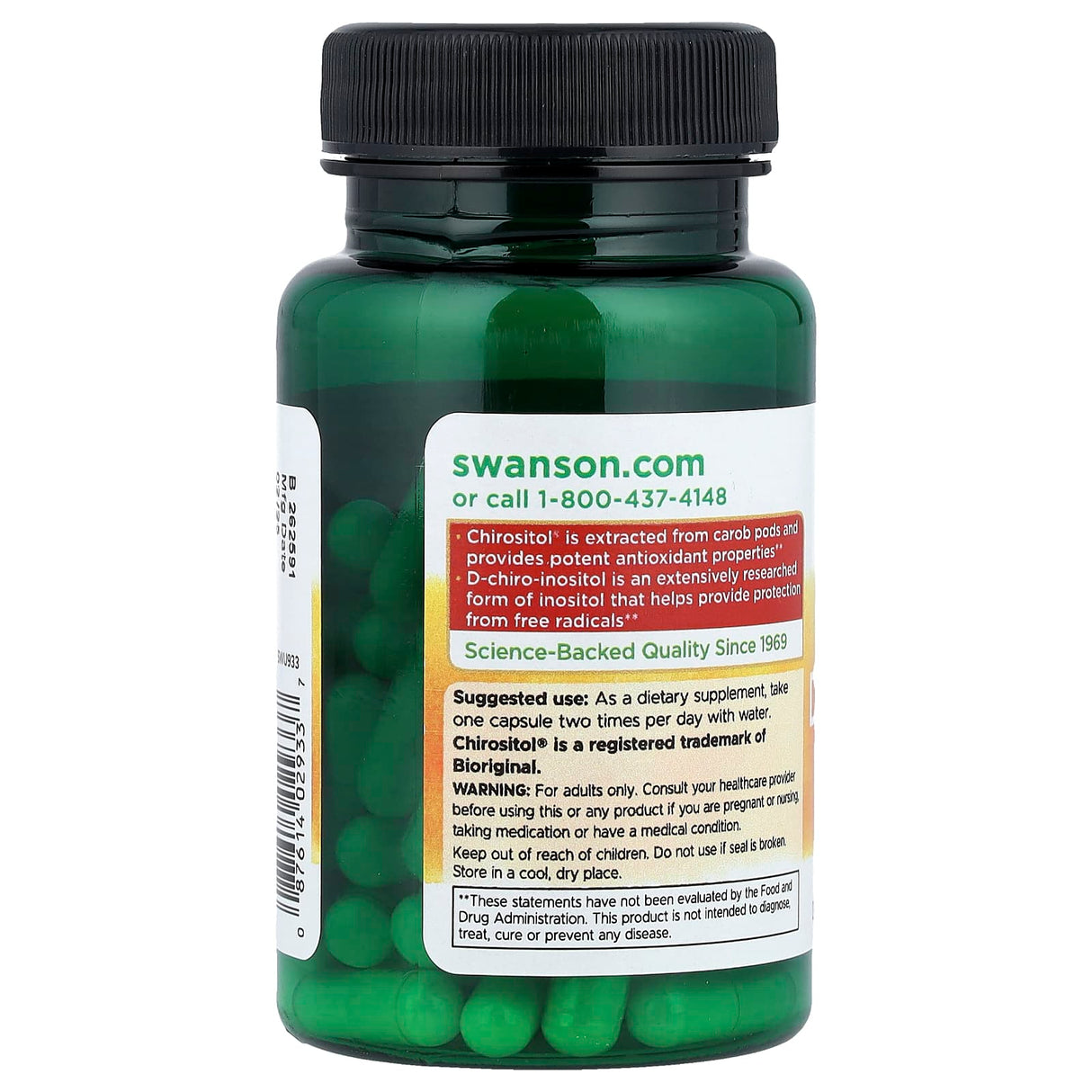 Chirositol D-Chiro-Inositol (Controlul Glicemiei), 85 mg, Swanson, 60 capsule SWU933