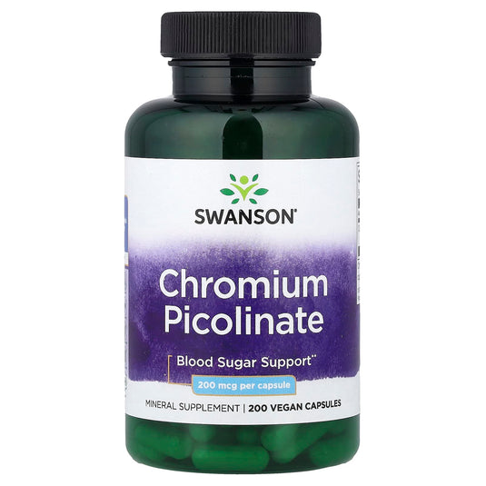 Chromium Picolinate, 200mcg, Swanson, 200 capsule SW923