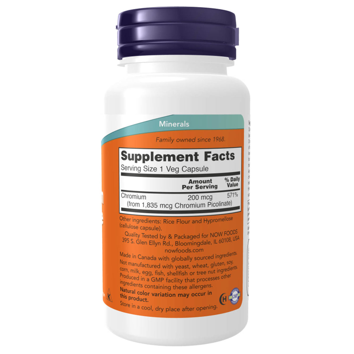 Chromium Picolinate, Crom Picolinat, 200mcg, Now Foods, 100 capsule