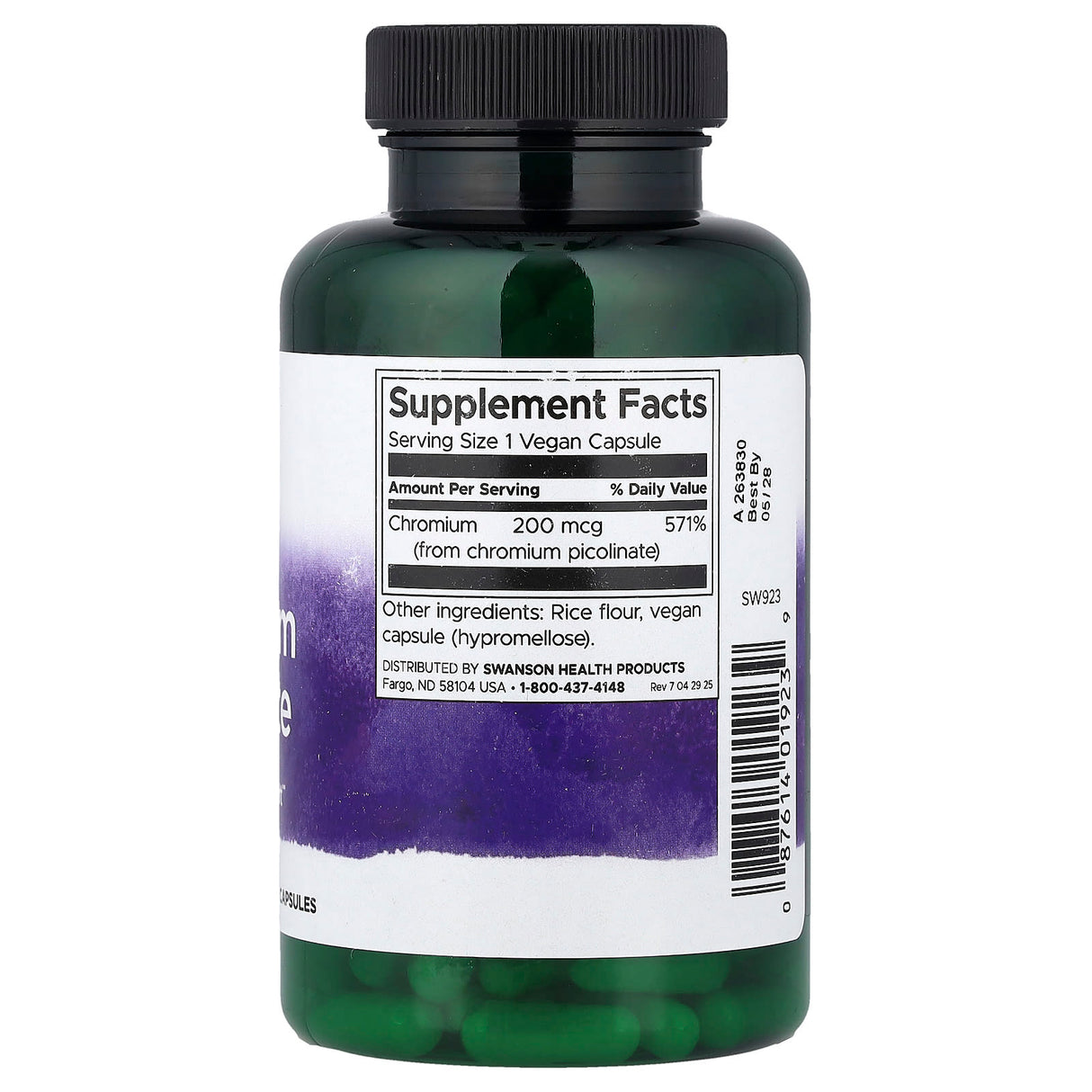 Chromium Picolinate, 200mcg, Swanson, 200 capsule SW923