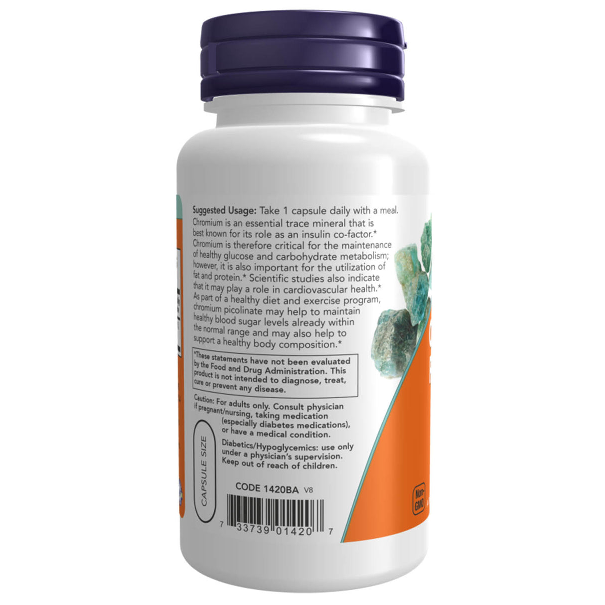 Chromium Picolinate, Crom Picolinat, 200mcg, Now Foods, 100 capsule