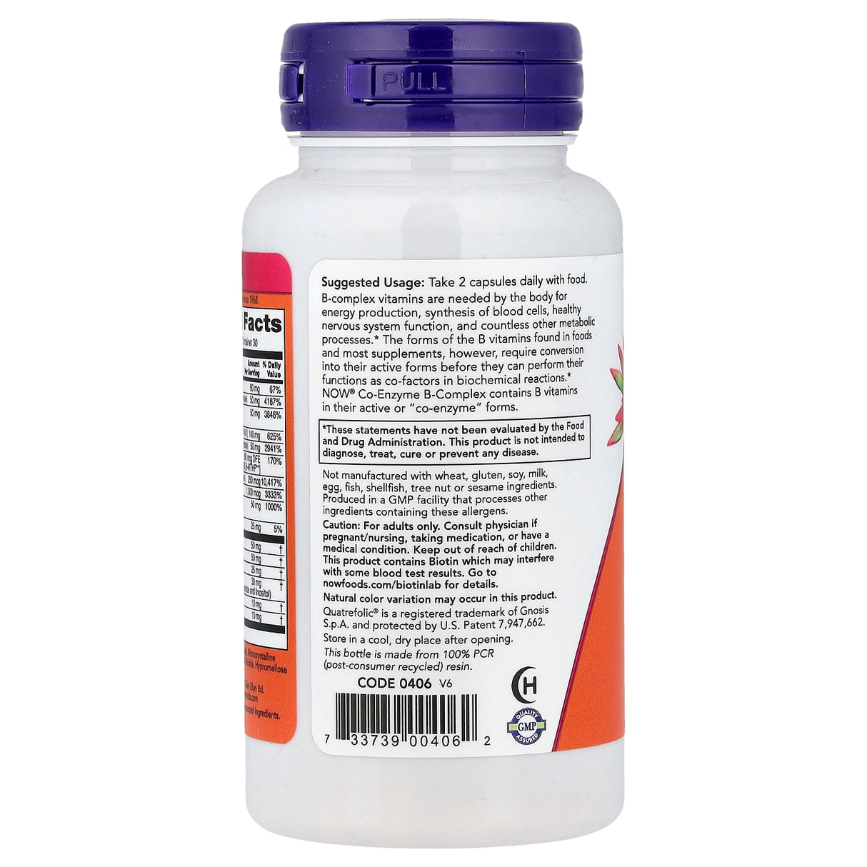 Co-Enzyme B-Complex Vitamins, NOW Foods, 60 capsule