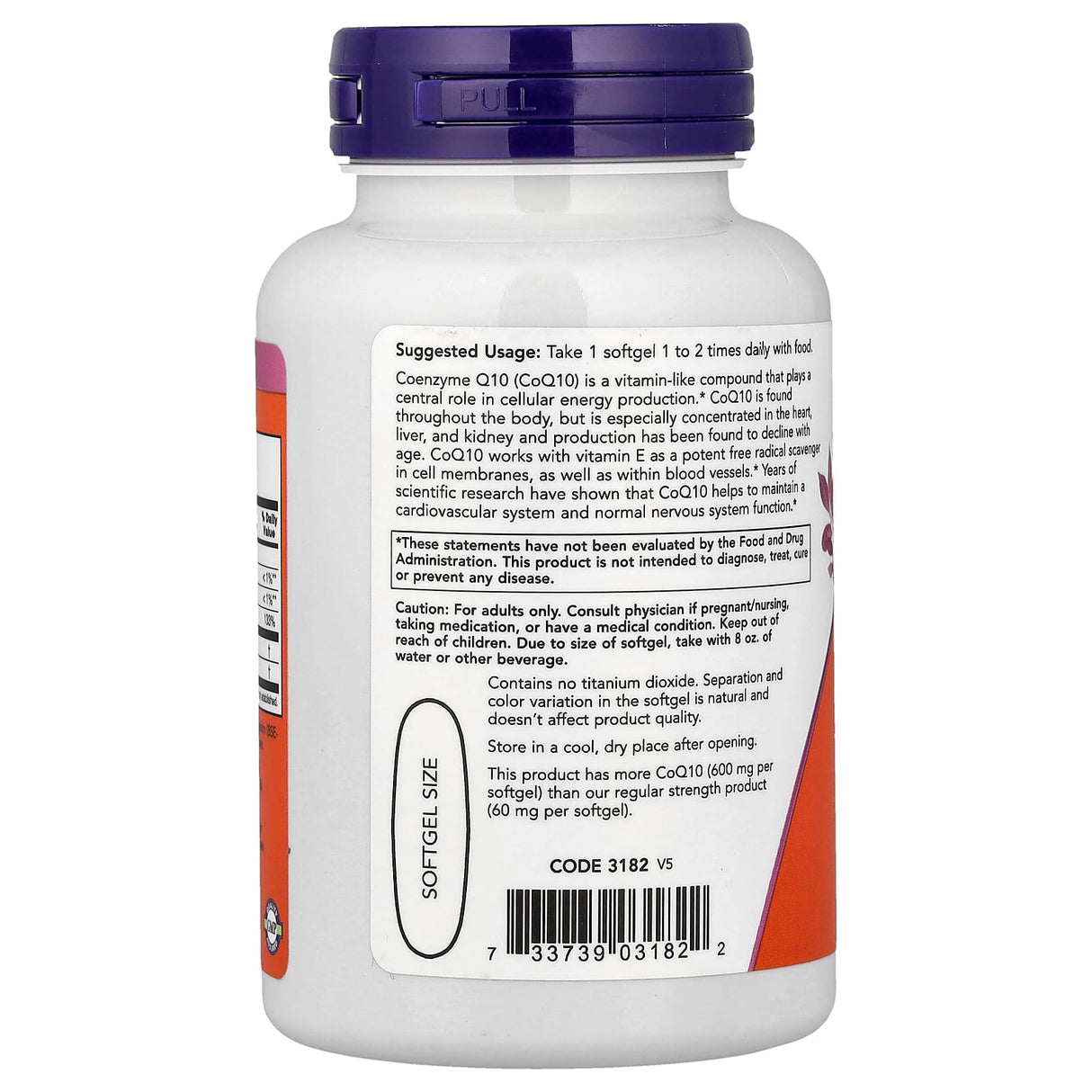 CoQ10 With Vitamin E & Lecithin, 600 mg, NOW Foods, 60 softgels