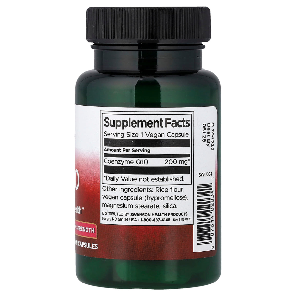 CoQ10 (Coenzima Q10), 200 mg, Swanson, 30 capsule SWU034