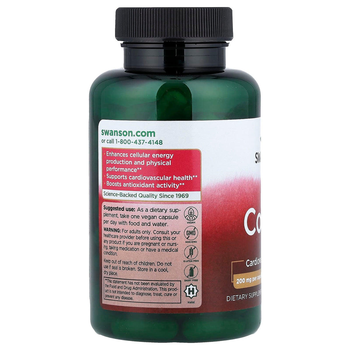 CoQ10 (Coenzima Q10), 200 mg, Swanson, 90 capsule SWU035