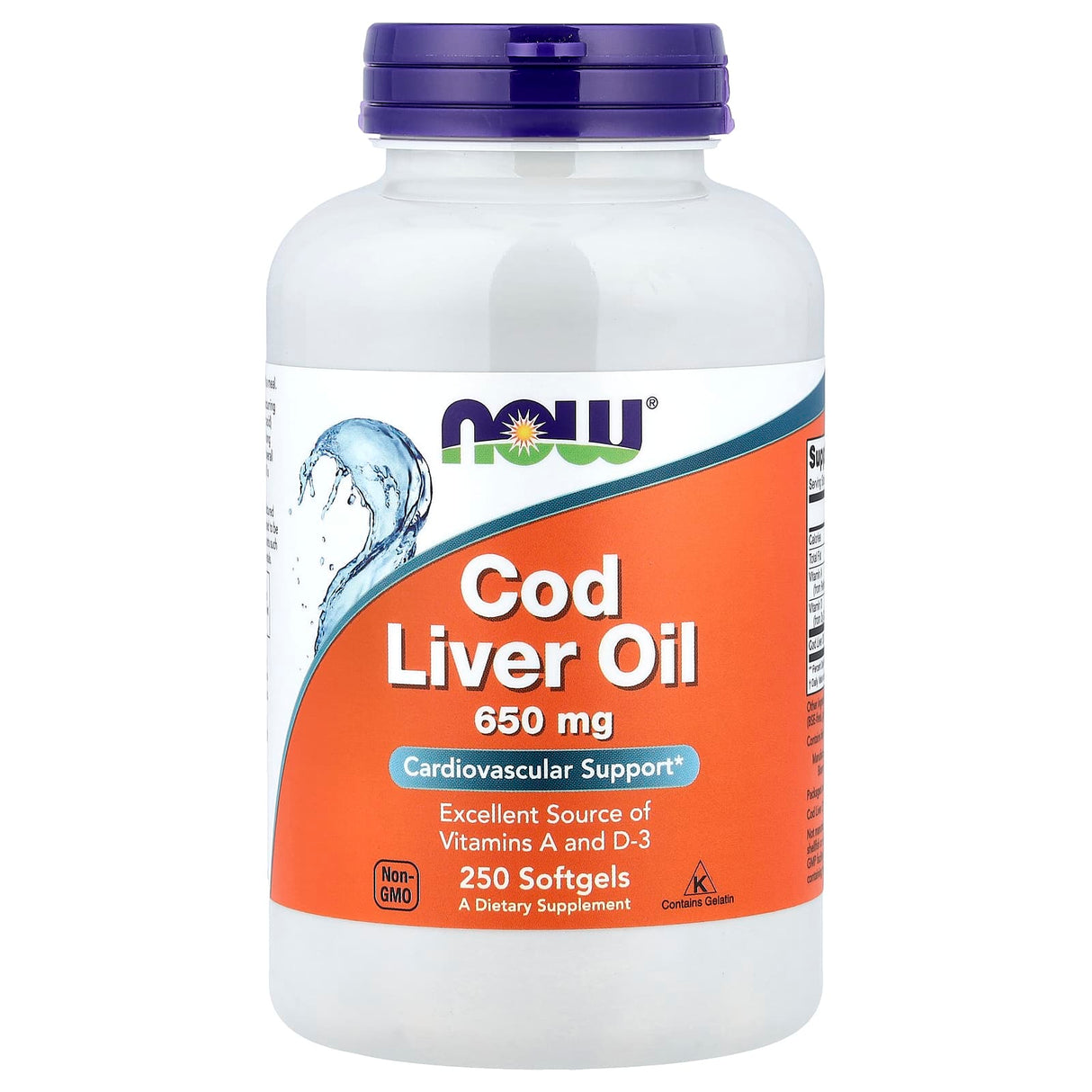 Cod Liver Oil, 650 mg, Now Foods, 250 softgels