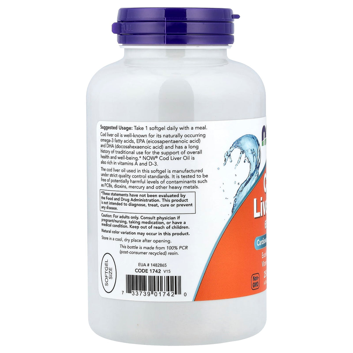 Cod Liver Oil, 650 mg, Now Foods, 250 softgels