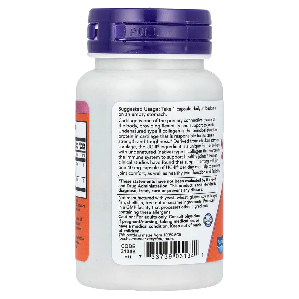 Collagen Type II, UC-II Undenatured, Now Foods, 60 capsule